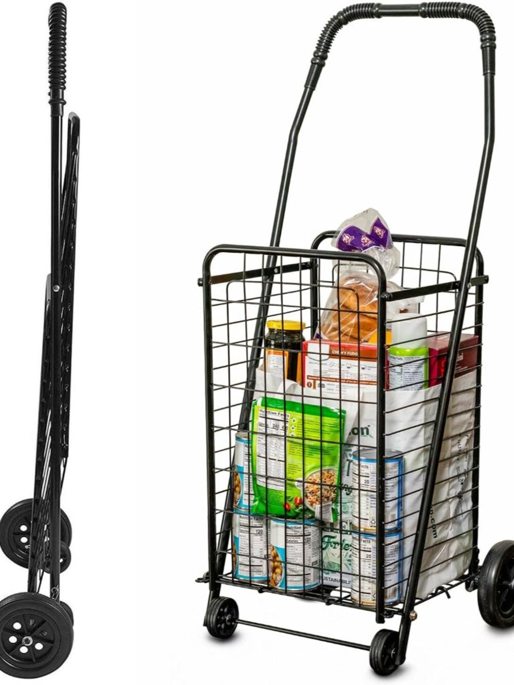 Utility Cart with Wheels to be used for Shopping, Grocery, Laundry and Stair Cli